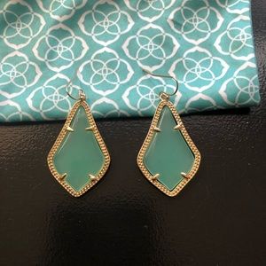 Kendra Scott sea foam green dangly earrings